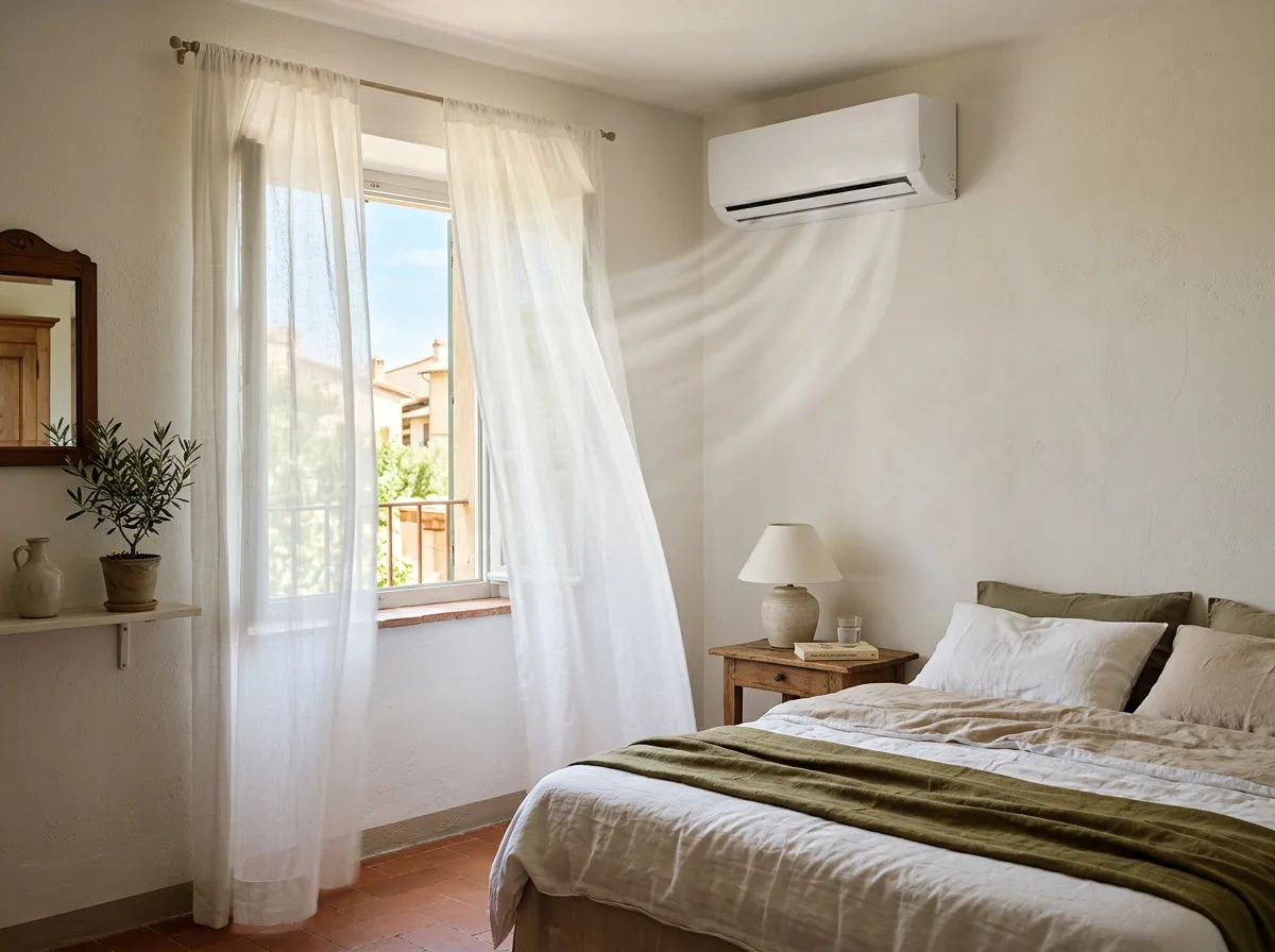 Split a parete da 12000 BTU in funzione in una camera di medie dimensioni: il giusto dimensionamento garantisce comfort e consumi bassi